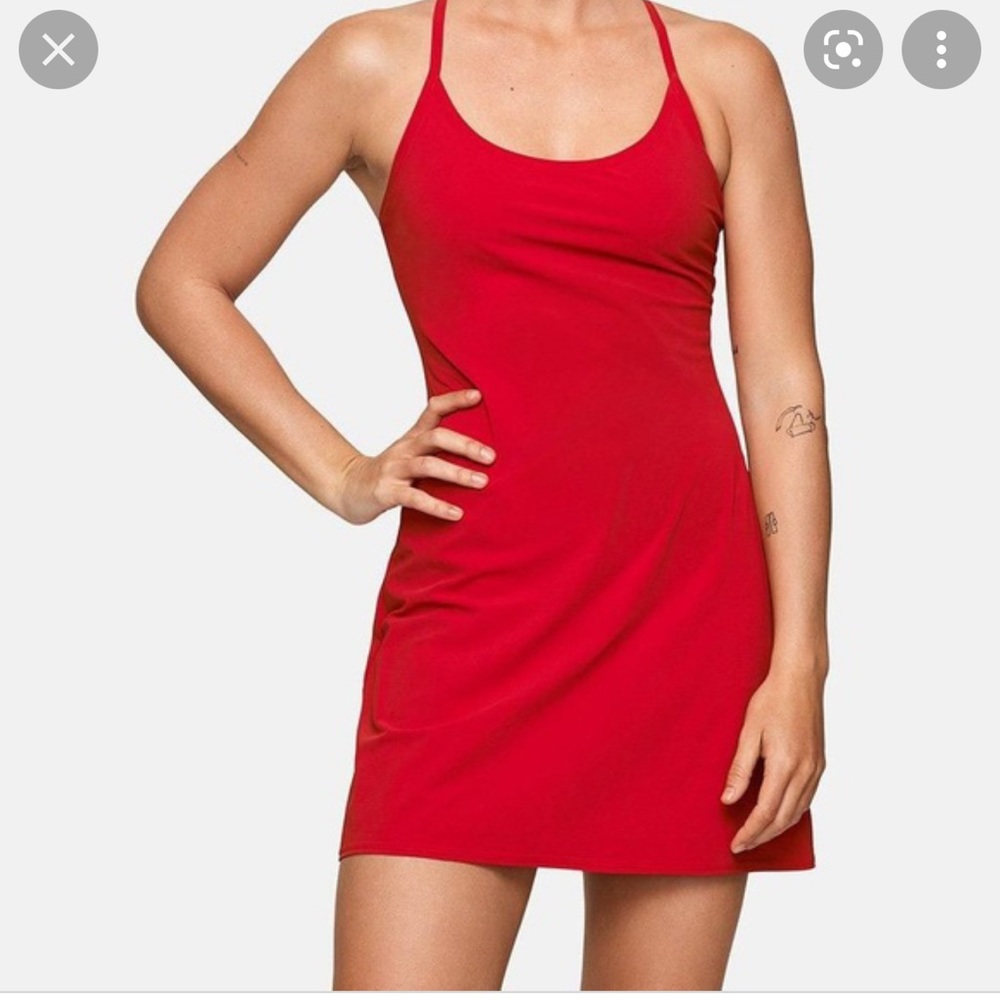 Red exercise dress